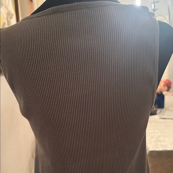 Zara Light Gray Ribbed Tank Top - Picture 4 of 7